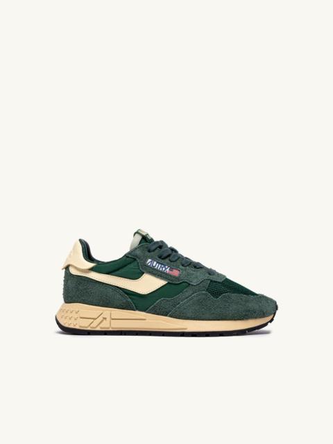 AUTRY REELWIND LOW SNEAKERS IN NYLON SUEDE AND LEATHER COLOR BOTTLE GREEN AND RUTABAGA