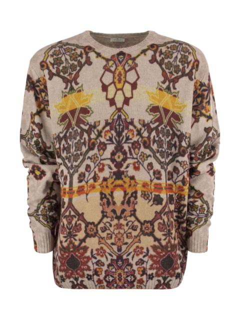Virgin Wool Sweater With Print