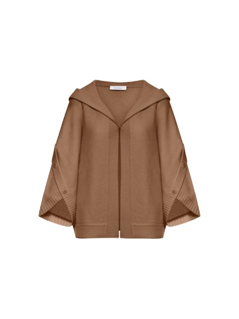 hooded wide-sleeve cardigan