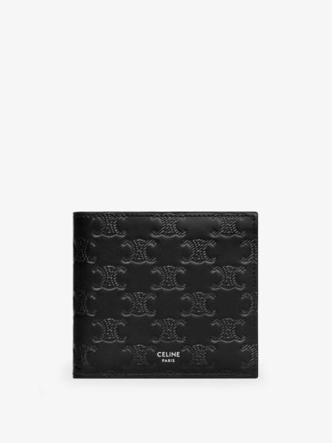 CELINE Celine Leather Bifold Wallet With Triomphe Motif