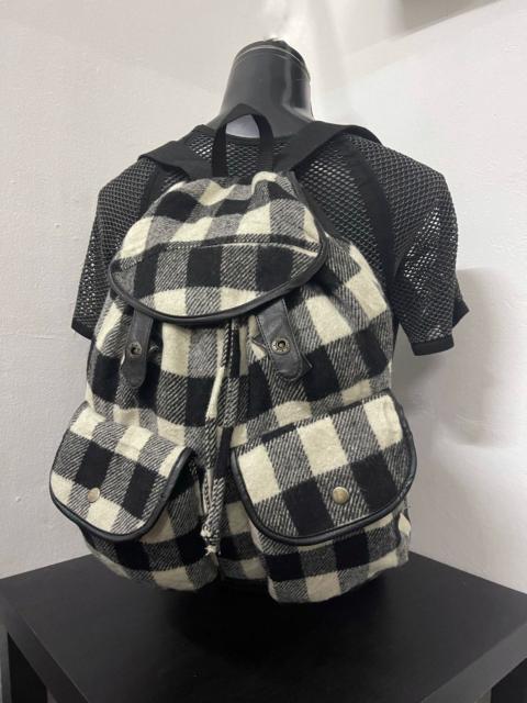 Japanese Brand - Black plaid Largo Legato Japan Wool Rucksack Bagpack