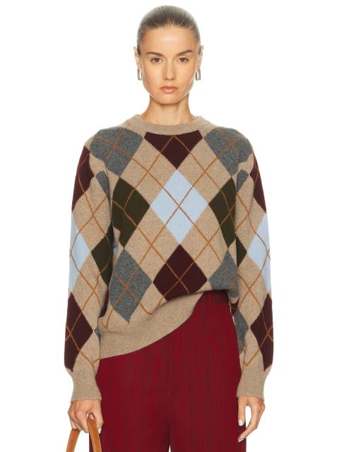 &DAUGHTER Argyle Slouch Crewneck
