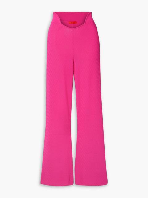 Other Designers Heather pointelle-knit flared pants
