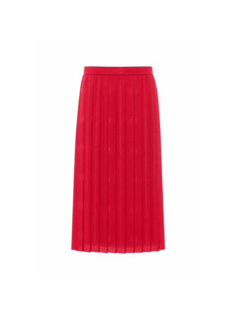 GUCCI Gucci Women Interlocking G Chain Silk Jacquard Midi Skirt
