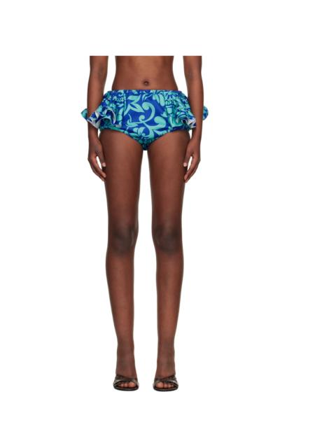 Dries Van Noten Blue Ruffled Briefs
