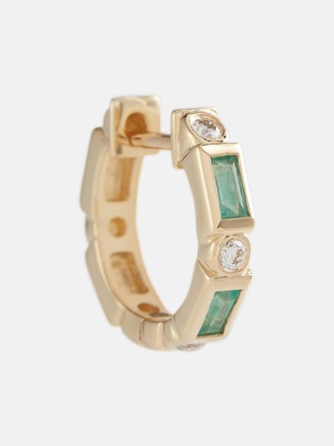 SYDNEY EVAN Huggie 14kt yellow gold embellished earrings