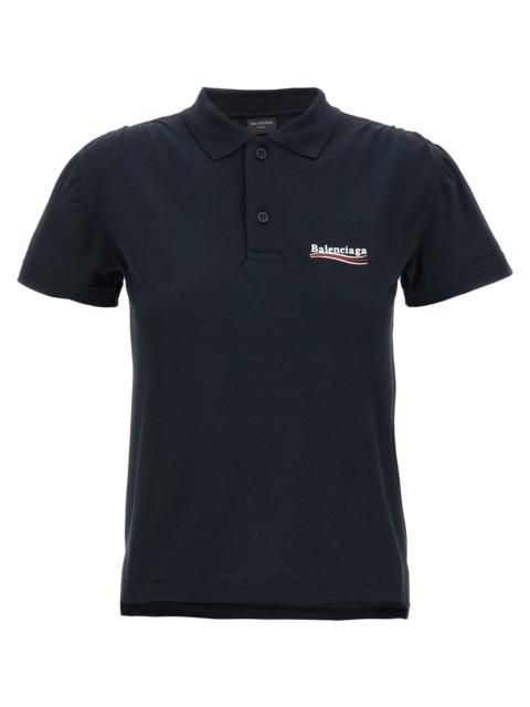 Balenciaga Women Logo Embroidery Polo Shirt