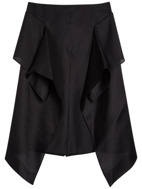 KHAITE Khaite Nina Draped Silk-organza Midi Skirt