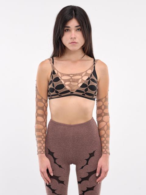 RUI Argyle Long Sleeve Crop Top