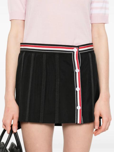THOM BROWNE - Women Mini Mini Button Front Pleated Wrap Skirt