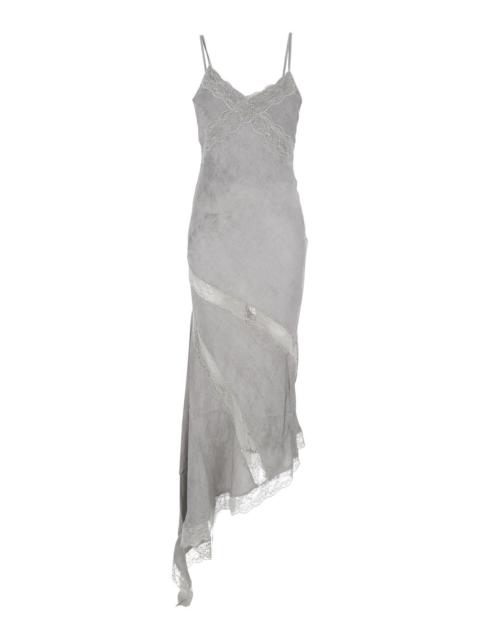 THE ANDAMANE The Andamane Women Long Dress 'Rosetta' With Thin Straps And Asymmetrical Design In Gray For Women