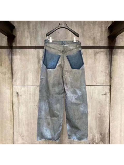 BALENCIAGA Balenciaga flip-pocket mud-dyed ripped jeans