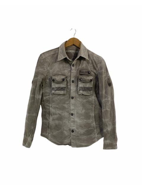 Other Designers Tete Homme - Tete Homme Button Up Shirt 4 Pocket Design Distressed
