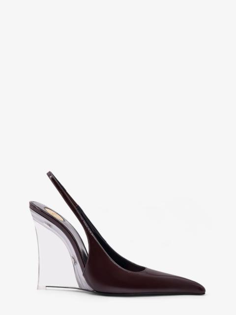 Saint Laurent Women Miller 110 Patent Leather Slingback Dã©Colletã©
