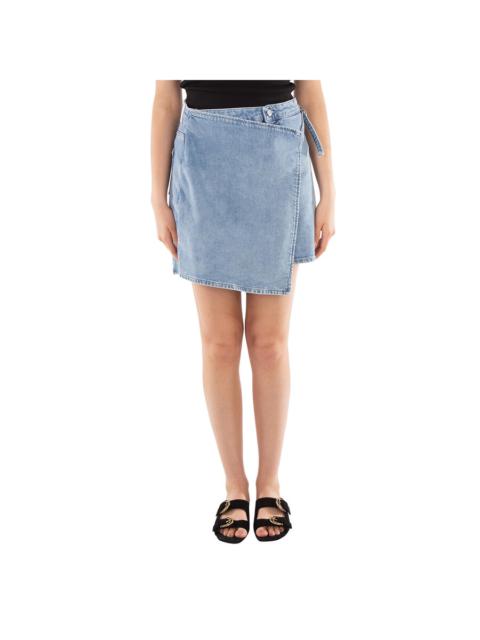 Other Designers Calvin Klein Denim A-Line Wrap Skirt
