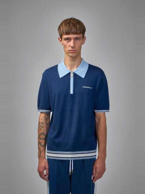 CASABLANCA Merino Knit Tennis Polo Shirt