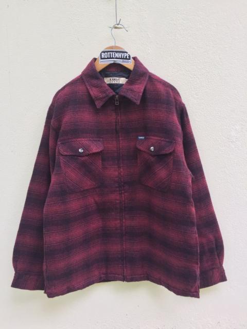 Other Designers Kansai Yamamoto - Kansai Jeans Red Plaid Inner Quilted Jacket