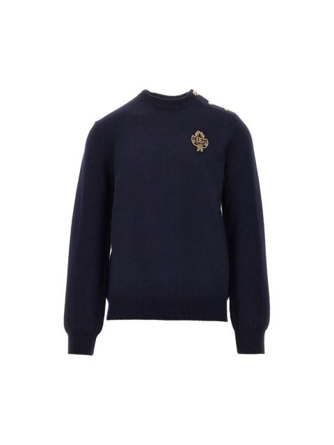 Dolce & Gabbana Dolce&Gabbana Men Wool Sweater With Embroidered Patch