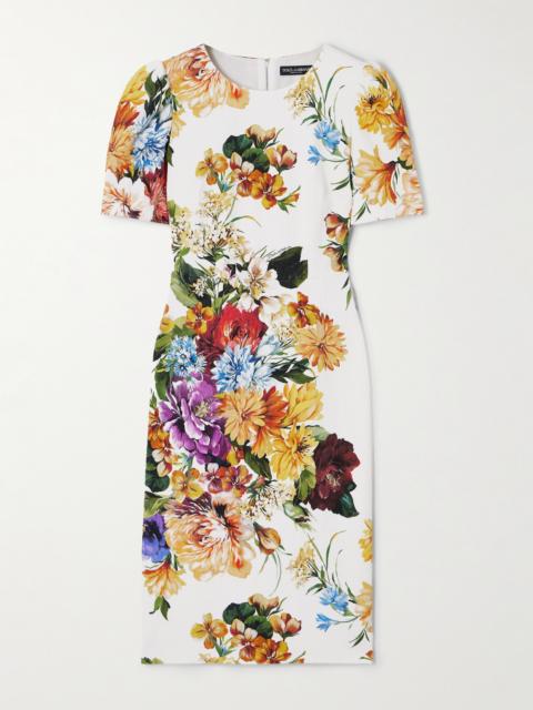 Dolce & Gabbana Floral-print Jacquard-knit Midi Dress