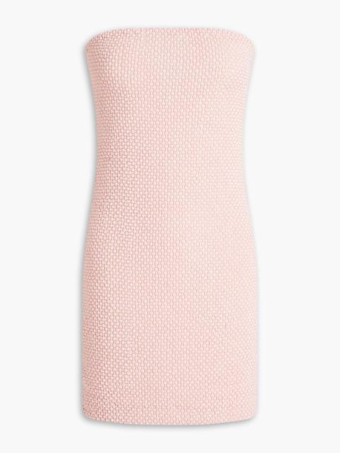 Alice + Olivia Leia strapless beaded mesh mini dress