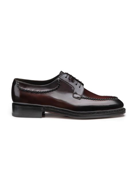 Santoni Men's dark brown leather Derby lace-up