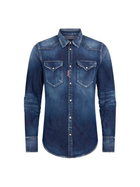 DSQUARED2 Dsquared2 Blue Shirts Men