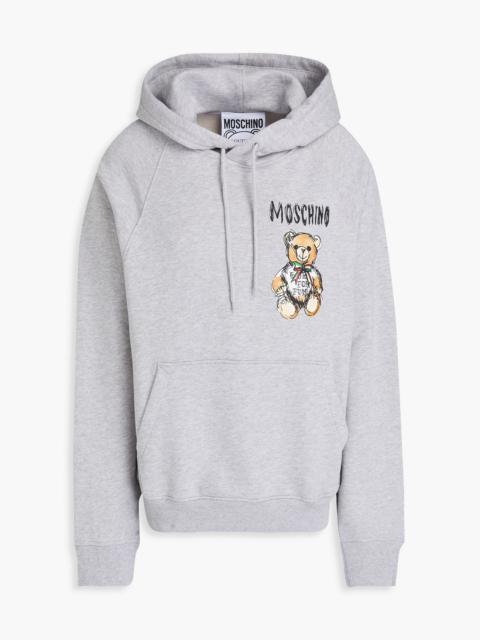 Moschino Printed French cotton-terry hoodie