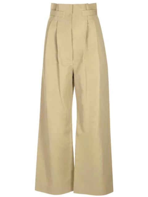 Loewe Loewe Women Linen Wide Leg Trousers