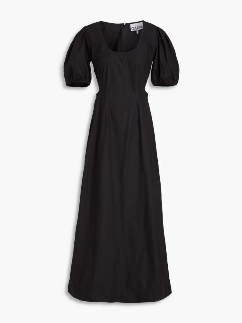 GANNI Cutout cotton-poplin maxi dress