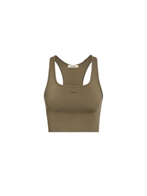 PANGAIA Women's Plant-Stretch Compressive Sports Bra - Soil Brown