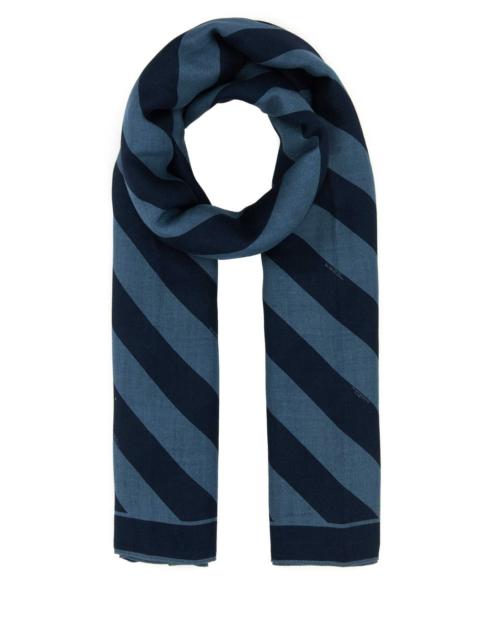 Fendi Men Embroidered Wool And Linen Scarf