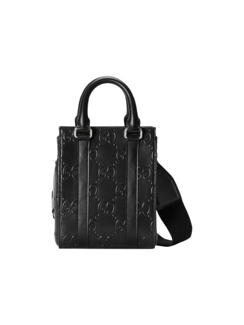 GUCCI Gucci GG Embossed Tote Bag Black
