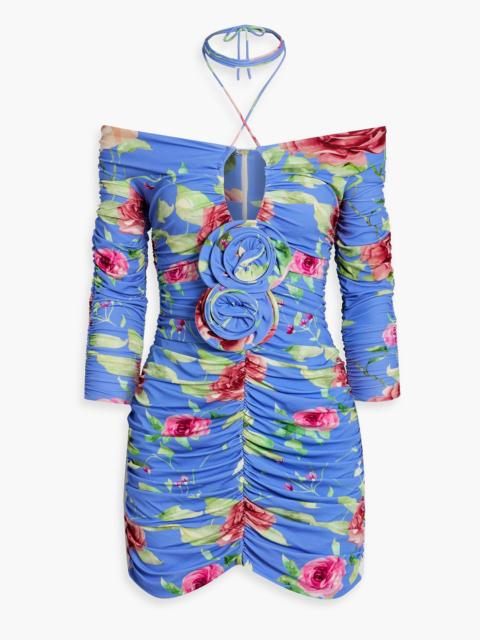 MAGDA BUTRYM Ruched floral-print stretch-jersey mini dress