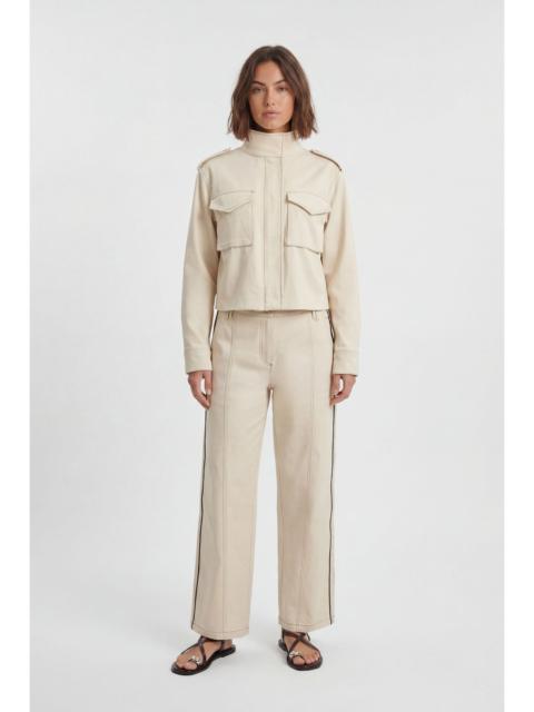 KAREN MILLEN Tailored Military Cotton Striped Jacket