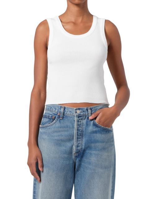 AGOLDE AGOLDE Poppy Shrunken Rib Tank in White at Nordstrom