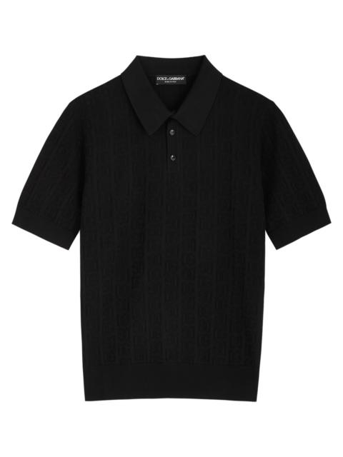 Logo-monogrammed silk-knit polo shirt