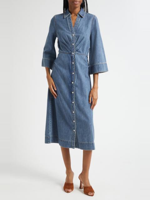 Veronica Beard Haydon Denim Shirtdress in Rebel Blue at Nordstrom
