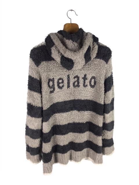 Other Designers Japanese Brand - GELATO PIQUE STRIPE FLEECE KNIT FAUX FUR HOODIE