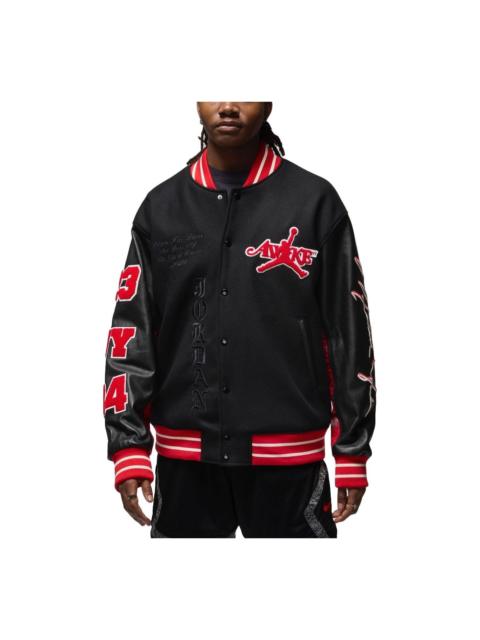 Jordan Air Jordan x Awake NY Varsity Jacket Asia Sizing 'University Red Black' FQ5440-657