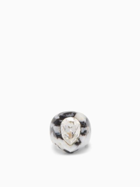ULLA JOHNSON Crystal Pear Signet Ring