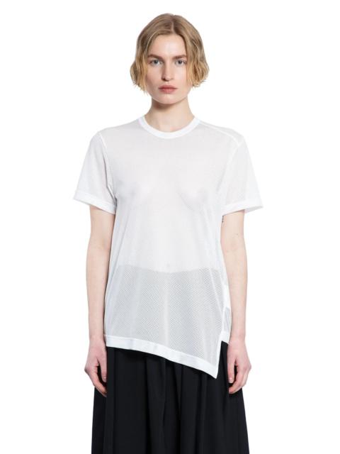 Comme Des Garçons Asymmetric-Nylon-Mesh-T-Shirt