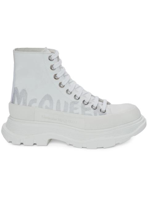 Alexander McQueen Alexander McQueen Tread Slick Boot Graffiti White Silver (Women's)