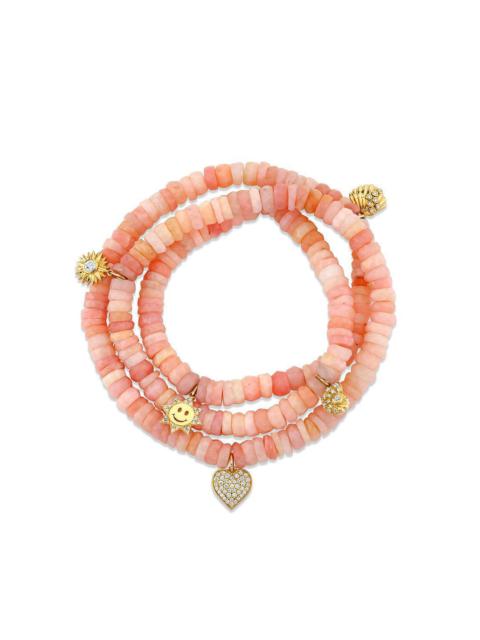 SYDNEY EVAN Sun And Sea Pink Opal Wrap Bracelet