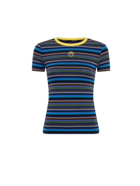 Marine Serre MOON LOGO STRIPES JERSEY BABY FIT T-SHIRT