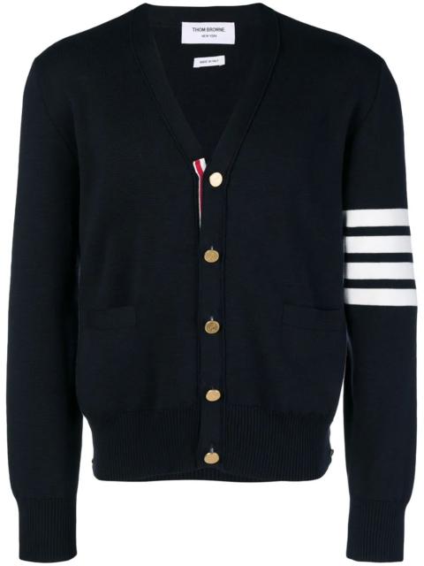 Thom Browne 4-Bar V-Neck Cotton Cardigan