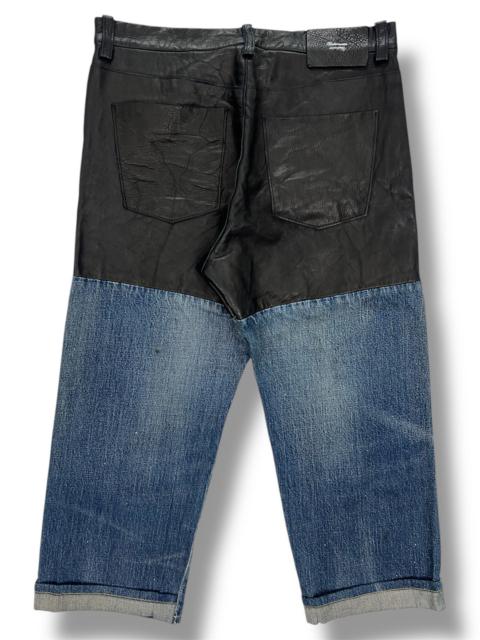 Undercover Undercoverism Jun Takahashi 11AW Hybrid Leather Switching Cropped Denim