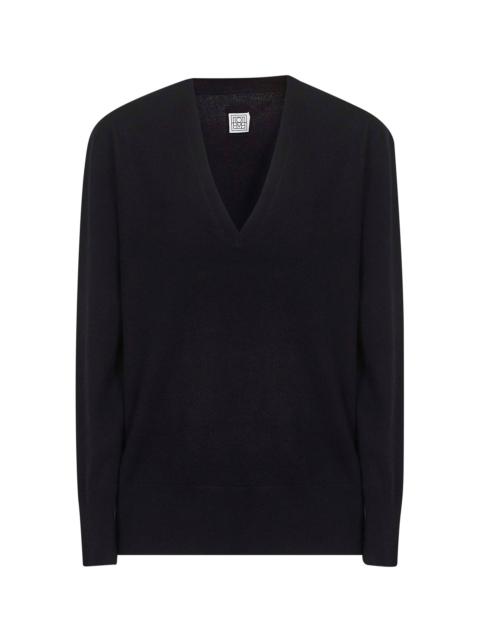 TOTEME Toteme Women Black Cashmere V-Neck Sweater