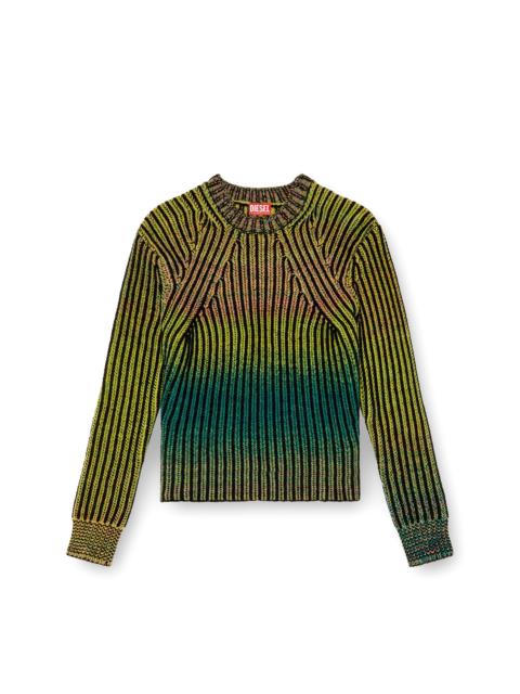 Diesel Diesel Degrade Ribbed Crewneck Sweater Green