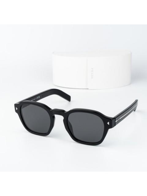 Prada Prada Men Sunglasses Black Grey Square PRA16S 16K731 NEW AUTHENTIC