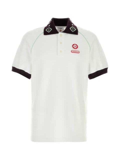 CASABLANCA Casablanca Men White Piquet Polo Shirt